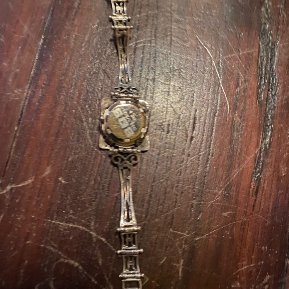 Hand made local artists Sterling and black Opal watch - Picture 3 of 5